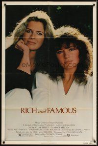 4c744 RICH & FAMOUS 1sh '81 great portrait image of Jacqueline Bisset & Candice Bergen!