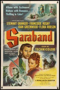 4c770 SARABAND FOR DEAD LOVERS 1sh '49 Stewart Granger in a spectacle of adventure & romance!