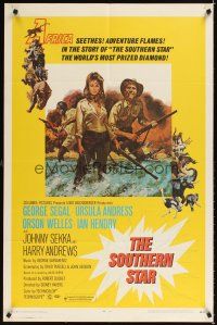 4c822 SOUTHERN STAR 1sh '69 Ursula Andress, George Segal & Orson Welles in Africa!