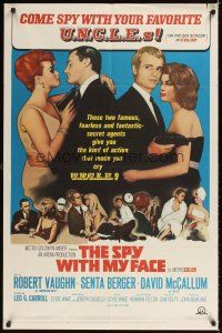 4c829 SPY WITH MY FACE 1sh '66 Robert Vaughn, Man David McCallum, Berger, Man From UNCLE!