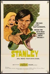 4c833 STANLEY 1sh '72 when Tim gets mad, his scary deadly pet rattlesnake does too!