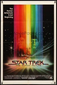 4c834 STAR TREK 1sh '79 cool art of William Shatner & Leonard Nimoy by Bob Peak!