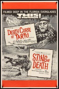 4c842 STING OF DEATH/DEATH CURSE OF TARTU 1sh '60s wacky horror sci-fi from Florida!