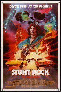 4c848 STUNT ROCK 1sh '80 death wish at 120 decibels, art of rock & roll and muscle cars!