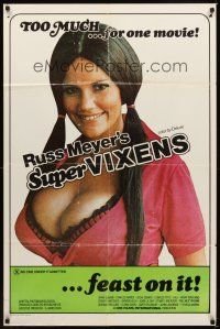 4c851 SUPER VIXENS 1sh '75 Russ Meyer, super sexy Shari Eubank is TOO MUCH for one movie!
