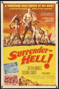 4c855 SURRENDER-HELL 1sh '59 the shock-filled diary of Lieutenant Donald Blackburn in WWII!