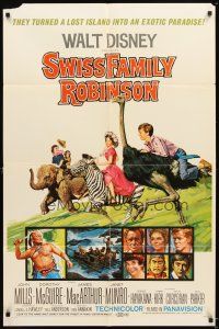 4c864 SWISS FAMILY ROBINSON 1sh R69 John Mills, Walt Disney family fantasy classic!