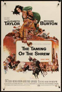 4c875 TAMING OF THE SHREW 1sh '67 Howard Terpning art of Elizabeth Taylor & Richard Burton!