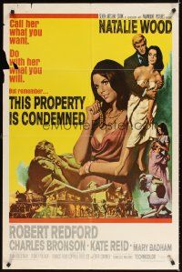 4c904 THIS PROPERTY IS CONDEMNED int'l 1sh '66 Natalie Wood, Robert Redford, Charles Bronson!