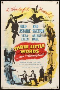 4c908 THREE LITTLE WORDS 1sh '50 art of Fred Astaire, Red Skelton & sexy dancing Vera-Ellen!