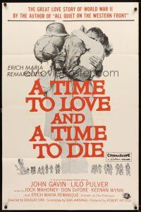 4c917 TIME TO LOVE & A TIME TO DIE military 1sh'58 great love story of WWII by Erich Maria Remarque!