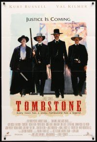 4c922 TOMBSTONE DS 1sh '93 Kurt Russell as Wyatt Earp, Val Kilmer as Doc Holliday