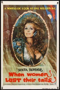 4c969 WHEN WOMEN LOST THEIR TAILS 1sh '75 portrait of sexy cavewoman Senta Berger!