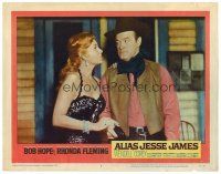 4d215 ALIAS JESSE JAMES LC #4 '59 close up of outlaw Bob Hope glaring at sexy Rhonda Fleming!