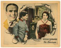 4d225 AMERICANO LC R23 early Douglas Fairbanks, c/u of guy staring at Alma Rubens!