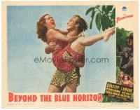 4d254 BEYOND THE BLUE HORIZON LC '42 Richard Denning in loincloth carrying sexy Dorothy Lamour!
