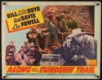 4f195 ALONG THE SUNDOWN TRAIL red title style 1/2sh '42 Bill Cowboy Rambler Boyd catching bad guys!