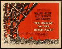 4f253 BRIDGE ON THE RIVER KWAI style B pre-awards 1/2sh '58 William Holden, Alec Guinness, classic!