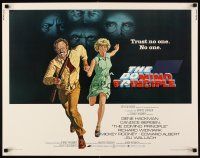 4f308 DOMINO PRINCIPLE 1/2sh '77 cool art of Gene Hackman & Candice Bergen fleeing from eyes!