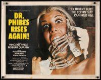 4f311 DR. PHIBES RISES AGAIN 1/2sh '72 Vincent Price, pretty girl strangled by skeleton hands!