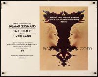 4f331 FACE TO FACE 1/2sh '76 directed by Ingmar Bergman, Liv Ullmann!