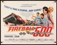 4f335 FIREBALL 500 1/2sh '66 Frankie Avalon & sexy Annette Funicello, cool stock car racing art!