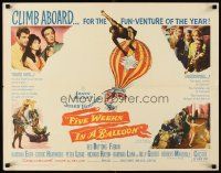 4f339 FIVE WEEKS IN A BALLOON 1/2sh '62 Jules Verne, Red Buttons, Fabian, Barbara Eden!