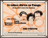4f345 FORTUNE 1/2sh '75 wacky art of Stockard Channing, Jack Nicholson & Warren Beatty!