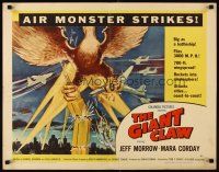 4f358 GIANT CLAW style B 1/2sh '57 art of winged monster from 17,000,000 B.C. destroying city!