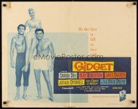 4f359 GIDGET style B 1/2sh '59 cute Sandra Dee sits on James Darren & Cliff Robertson's shoulders!