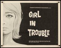 4f360 GIRL IN TROUBLE 1/2sh '63 Brandon Chase directed, Tammy Clarke, classic exploitation!
