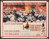 4f365 GOOD, THE BAD & THE UGLY 1/2sh '68 Clint Eastwood, Lee Van Cleef, Sergio Leone, cool art!