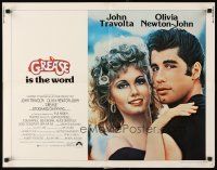 4f369 GREASE int'l 1/2sh '78 John Travolta & Olivia Newton-John in a most classic musical!