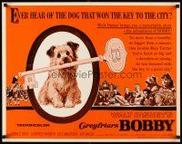 4f371 GREYFRIARS BOBBY 1/2sh '61 Walt Disney, huge close up art of cute tiny Skye Terrier!