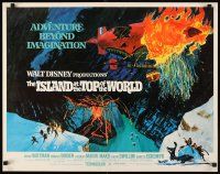 4f401 ISLAND AT THE TOP OF THE WORLD 1/2sh '74 Disney's adventure beyond imagination, cool art!