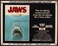 4f407 JAWS 1/2sh '75 art of Steven Spielberg's classic man-eating shark attacking sexy swimmer!