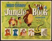 4f416 JUNGLE BOOK 1/2sh '67 Walt Disney cartoon classic, great image of Mowgli & friends!