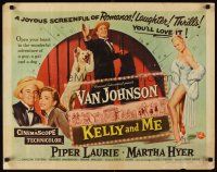 4f419 KELLY & ME style A 1/2sh '57 Van Johnson, Piper Laurie, sexy Martha Hyer & dog!