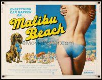 4f474 MALIBU BEACH 1/2sh '78 great image of sexy topless girl in bikini on famed California beach!