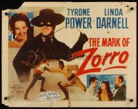 4f478 MARK OF ZORRO 1/2sh R58 masked hero Tyrone Power in costume & with young Linda Darnell!