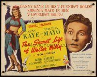 4f605 SECRET LIFE OF WALTER MITTY style A 1/2sh '47 Danny Kaye & Virginia Mayo in Thurber's story!