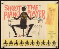 4f615 SHOOT THE PIANO PLAYER 1/2sh '62 Francois Truffaut's Tirez sur le pianiste, cool art!