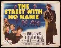 4f646 STREET WITH NO NAME 1/2sh R54 full-length art of Richard Widmark & co-stars, film noir!