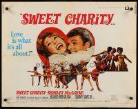 4f654 SWEET CHARITY 1/2sh '69 Bob Fosse musical starring Shirley MacLaine, it's all about love!
