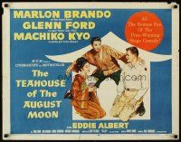 4f664 TEAHOUSE OF THE AUGUST MOON style A 1/2sh '56 Asian Marlon Brando, Glenn Ford & Machiko Kyo!