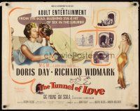 4f693 TUNNEL OF LOVE style A 1/2sh '58 art of Doris Day & Richard Widmark + sexy Gia Scala!