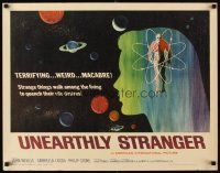 4f702 UNEARTHLY STRANGER 1/2sh '64 cool art of weird macabre unseen thing out of time & space!