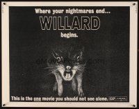 4f727 WILLARD 1/2sh '71 creepy art of rat, the one movie you should not see alone!