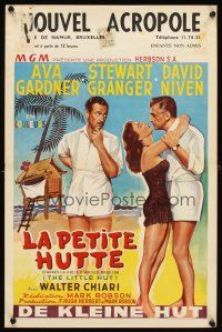 4g022 LITTLE HUT Belgian '57 sexy tropical Ava Gardner, Stewart Granger, David Niven!