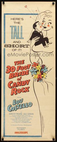 4g136 30 FOOT BRIDE OF CANDY ROCK insert '59 great art of Costello, the tall and short of it!